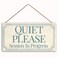 Quiet Please Session In Progress Home Decor Wood Sign Plaque 12" x 6" Hanging Wall Art, Decorative Funny Sign,Garden Sign(FC1-MBH11)