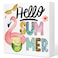 Funny Summer Decor,Hello Summer Wooden Box,Swimming Pool Wooden Decorations,Summer Desk Decor,Summer Decorations for Home Shelf Table Decor