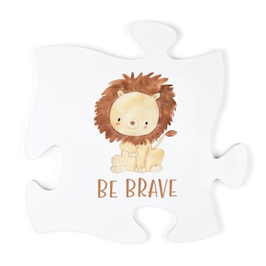 P. Graham Dunn Be Brave Tawny Lion 12 x 12 MDF Wood Puzzle Wall Plaque Sign