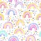 AROMMO Boho Rainbow Wallpaper Peel and Stick Wallpaper Rainbow Wall Decals Cute Colorful Dots Rainbow Contact Paper Nursery Wallpaper Vinyl Wall Mural for Home Decor 17.7&quot; x 118.1