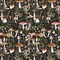 LwenSnow Peel and Stick Wallpaper Boho Black/Brown Mushroom Forest Self Adhesive Contact Paper Vintage Vinyl Removable Wall Paper for Bathroom Kitchen Countertop Wall 17.3&quot; x 118&quot; 14.5 sq.ft/Roll