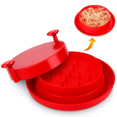 Chicken Shredder Tool Twist Large - Meat Shredder Tool Twist with Handles Chicken Breast Shredder Kitchen Gadget Red Chicken Grinder - Shredded Chicken Tool with Non-Slip Base Shred Machine for Pork