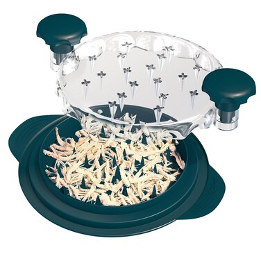 Aleenauev Chicken Shredder, Meat Shredder Tool, Upgraded Chicken Breast Shredder Tool Twist, Chicken Shredder with Ergonomic Handle Non-Skid Base for Pulled Chicken, Pork, and Beef, BPA Free (BLUE)