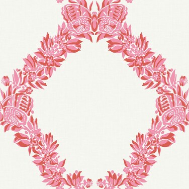 Scalamandre Valentino Wreath Peel &amp; Stick Wallpaper, Pink