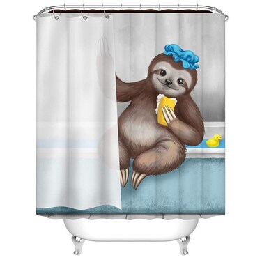 RyounoArt Sloth Shower Curtain Funny Animal Bathroom Shower Curtain Novelty Bathroom Decor with Hooks 72"&Atilde;&mdash;72