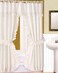 DOUBLE SWAG SHOWER CURTAIN, LINER &amp; RINGS , White