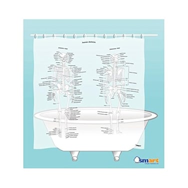 SMART by Simple Memory Art Human Skeleton Shower Curtain - EVA Vinyl, 71" x 71