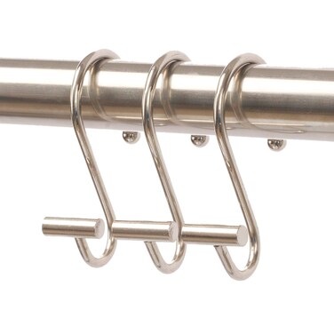 Brushed Nickel Shower Curtain Rings Hooks for Shower Curtain Rods 12 Count