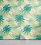 Lunarable Leaf Peel &amp; Stick Wallpaper for Home, Oceanic Island Palm Tree Leaves with Papaya Crepe Ginger Flowers Art Print, Self-Adhesive Living Room Kitchen Accent, 13" x 100", Pale Green and Blue