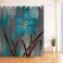 RnnJoile Blue and Brown Shower Curtain Turquoise Lily Teal Flower Bath Curtain Large Single Bold Floral Bathroom Decor with Hooks 72"&Atilde;&mdash;72