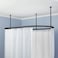 CBA Luxury Oval Shower Curtain Rod Ceiling Support for Clawfoot Tub Freestanding Curtain Rail Heavy Duty in Matt Black Finish - 60 x 30 Inch, 1500 MM x 700 MM, (SS Black)