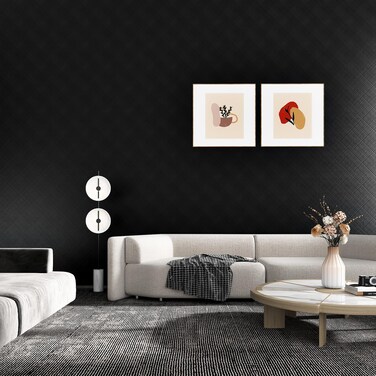 HotDecor Matte Black Peel and Stick Wallpaper Black Textured Wallpaper Self Adhesive Black Contact Paper for Walls Removable Dark Black Wallpaper for Bedroom Bathroom Renter Friendly Vinyl 17.7" x 80