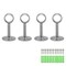 BTMB Stainless Steel Shower Curtain Pipe Wardrobe Pole Holder Lever Flange Socket 4 Pcs (19mm/0.75&#39;&#39;)