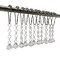 Decorative Crystal Shower Curtain Hooks for Bathroom - Rust Proof Stainless Steel Curtain Rings Set of 12 with Acrylic White Clear Diamond Shape Crystal Beads Pendants Bling Decor Shower Rod Curtains