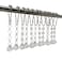 Decorative Crystal Shower Curtain Hooks for Bathroom - Rust Proof Stainless Steel Curtain Rings Set of 12 with Acrylic White Clear Diamond Shape Crystal Beads Pendants Bling Decor Shower Rod Curtains