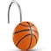 CHICTIE Basketball Shower Curtain Hooks Rings,Sports Decorative Shower Curtain Hooks,Set of 12 Orange Stainless Steel Rustproof Shower Rings for Bathroom Kids Room