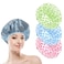 3Pcs Elastic Shower Cap, Reusable Waterproof Shower Cap, Waterproof Elastic Band Plastic Bath Cap for Shower Spa Salon, Hair Protection Bathing Accessories
