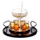 Bezrat Shot Glass Dispenser Gift Set - Rich Wood Mahogany Serving Tray - 6 Shot Acrylic Glass Dispenser and Holder - Whiskey, Liquids, Drinks, Beverages, Cocktail for Drinking Games, Parties and Bars
