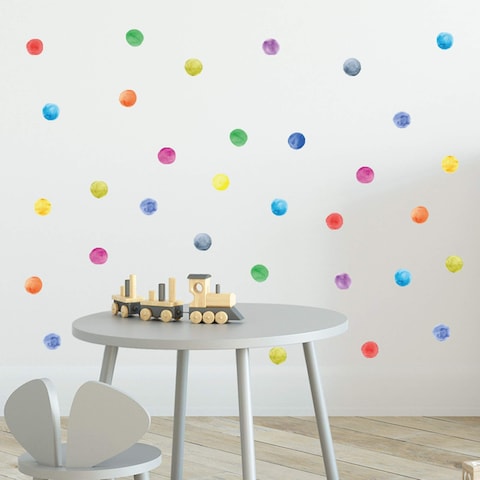 ROFARSO 120 Decals 2.2&#39;&#39; Colorful Dots Wall Decals Watercolor Wall Stickers DIY Decoration for Kids Baby Boys Girls Teens Removable Home Decor for Nursery Bedroom Living Room Playing Room