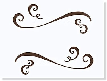 Swirls Set of 6 Vinyl Stickers Wall Art Decals Kitchen Living Room Home D&Atilde;&copy;cor Chocolate Brown