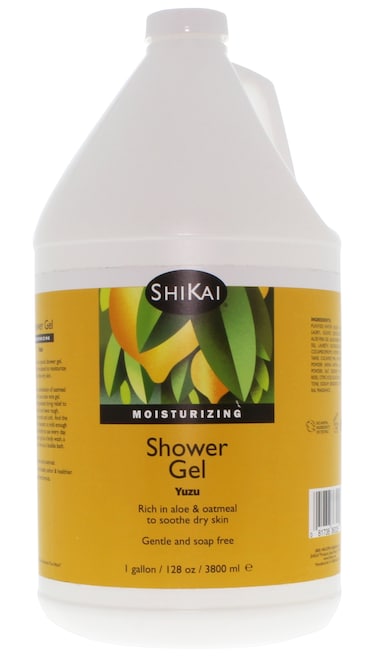 ShiKai Daily Moisturizing Shower Gel (Yuzu, 1 Gallon)   Gentle Soap-Free Formula   with Aloe Vera &amp; Finely Ground Oatmeal for Soft, Healthy Skin   Dry Skin Relief
