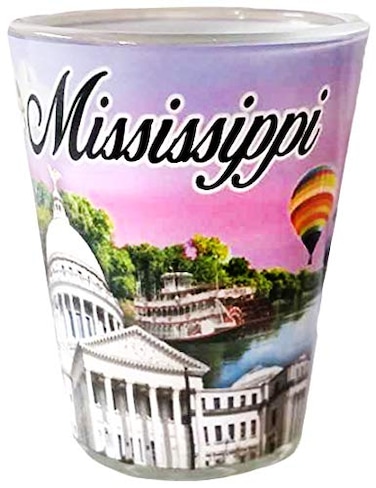 CITY MERCHANDISE Mississippi Photo Skyline Souvenir Shot Glass