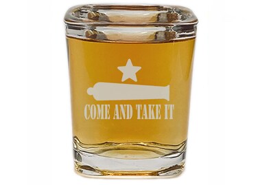 Rogue River Tactical Square Come and Take It Texas State Flag Outline Shot Glass Gift For Texan TX Gonzalez Flag