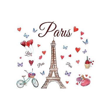 ADECNS Eiffel Paris Tower Wall Sticker Removable Vinyl Home Decor Decal (12.6"x19.7")
