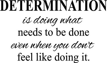 Creative Signs N Designs Determination- Motivational Quote Fitness Life Gym Vinyl Wall Decal (Black, 22"x13")