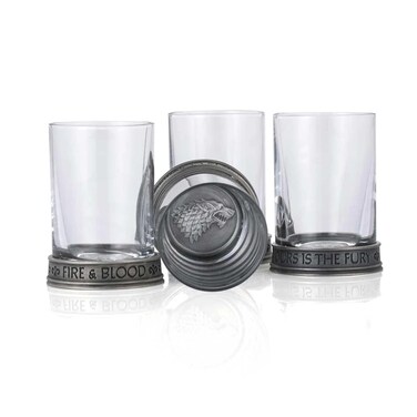 Royal Selangor Hand Finished Game of Thrones Collection Pewter House Sigils Shot Glass Quartet Gift