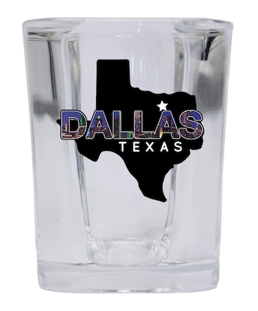 Dallas Texas Lone Star State Trendy Souvenir Square Shot Glass