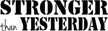 CreativeSignsnDesigns Stronger Than Yesterday- Fitness Gym Motivational Vinyl Wall Decal (Black, 40 )