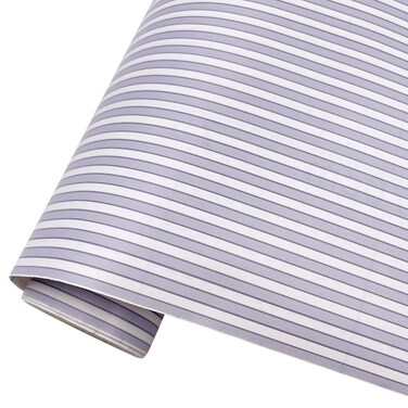 Yifely Blue White Stripes Shelf Liner Drawer Units Decor Sticker Self-Adhesive Furnitures Decor Paper 17.7 Inch by 9.8 Feet