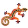 Global Crafts 8" Painted Gecko Recycled Haitian Metal Wall Art Multi Colored, Multicolored with Yellow Feet