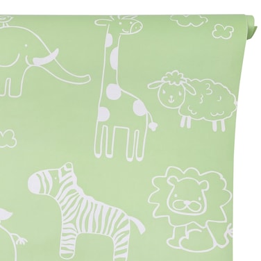 Yifely Green Animals Shelving Paper Giraffe Self-Adhesive Drawer Liner Waterproof Covering Nursery Furniture Toy Boxes 17.7 Inch by 9.8 Feet