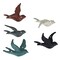 Zeckos Charming Set of 5 Coastal Coral Color Cast Iron Flying Birds Wall Sculptures: Rustic Country Decorative Accents for Bedrooms, Kitchens, Porches and Patios