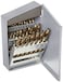 Chicago Latrobe 69853 559 Series Cobalt Steel Short Length Drill Bit Set In Metal Case, Gold Oxide Finish, 135 Degree Split Point, Inch, 29-piece, 1/16" - 1/2" in 1/64" increments