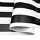 SimpleLife4U Black and White Stripe Self-Adhesive Shelf Liner Contact Paper 17.7 Inch By 9.8 Feet