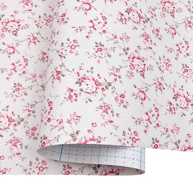 SimpleLife4U Rural Floral Shelving Paper Decorative Self-Adhesive Shelf Liner Drawer Cabinet Sticker 17.7 Inch by 9.8 Feet