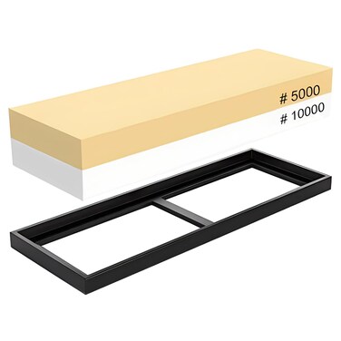 Whetstone 5000/10000 Grit Sharpening Stone, VECU 2 Side Polishing Kit Professional Waterstone Sharpener for Kitchen Cutlery and Outdoor Blades Polishing Tools, Waterstone Rubber Stone Holder Included