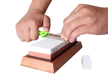 Sharpening Stone Set (1000/3000) 2-Sided Grit Sharpening Whetstone with Bamboo Base
