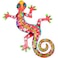 Global Crafts 8" Painted Gecko Recycled Haitian Metal Wall Art (Pink)
