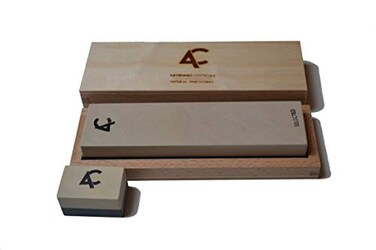 Coticule Selected Whetstone (150 x 40 mm) natural sharpening stone with wooden box and slurry stone