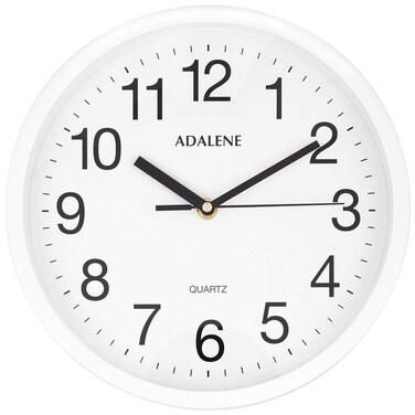 Adalene Wall Clocks Battery Operated Non Ticking - 10 Inch Completely Silent Wall Clock, Analog Quartz Office Wall Clock - Vintage White Wall Clock for School, Non Ticking Wall Clock, Classroom Clock