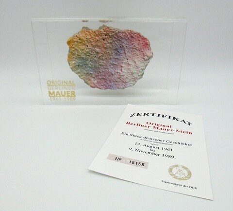 Berlin souvenirs Original Piece of the Berlin Wall - Authentic Souvenir from the Real Wall in Germany Mounted in Acrylic Display (7.8*4.9inch Extra Large)