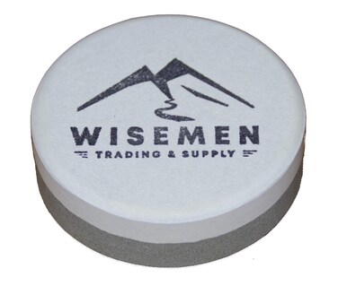 Wisemen Trading Dual Grit Sharpening Puck, Sharpening Axes, Machetes, and Other Tools.