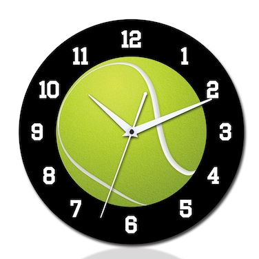 CIGERA 12 Inch Tennis Wall Clocks with Silent Clock Movement and Battery Operated, Great Decor for Bedroom, Living Room or Classroom, Nice Gifts for Basketball Lovers, Father and Back to School