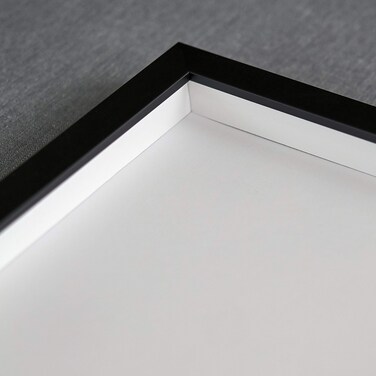 20x20 Shadow Black Box Display Frame with White Acid-Free Backing UV Acrylic &amp; Hanging Hardware - with 3/4" Usable Depth - Great Magazine Display Solid Wood Frame Shadowbox