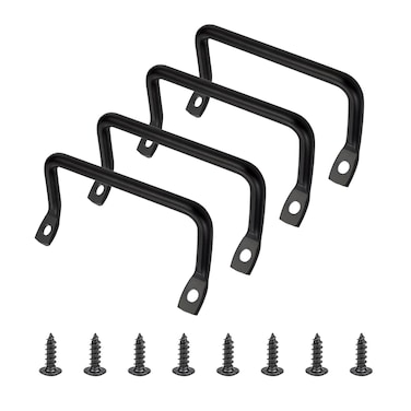 KFZDCG 4 Pcs Side Fixing Handle for Trays, Serving Tray Handles Hardware, Cutting Board Cabinet Hardware Handle Pull for Kitchen(with 8 Screws)