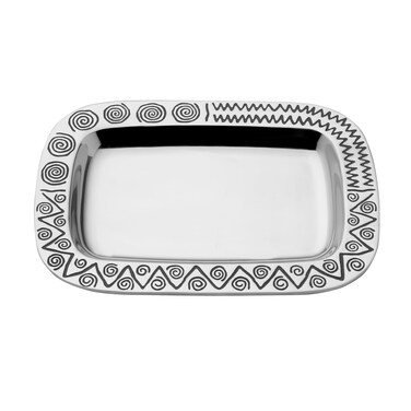 Wilton Armetale Reggae Rectangle Serving Tray, 13.5-Inch, Silver